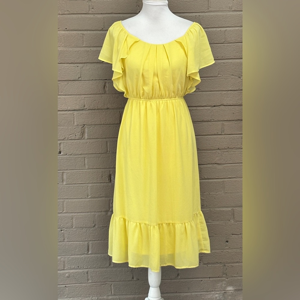 Anthropologie Monteau yellow dress M